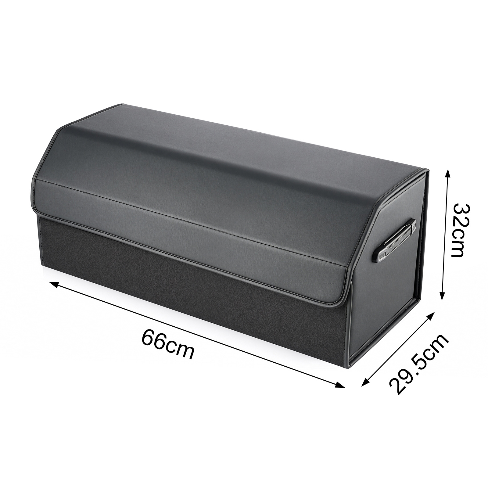 Car Trunk Organizer With Lid Faux Leather Storage Box