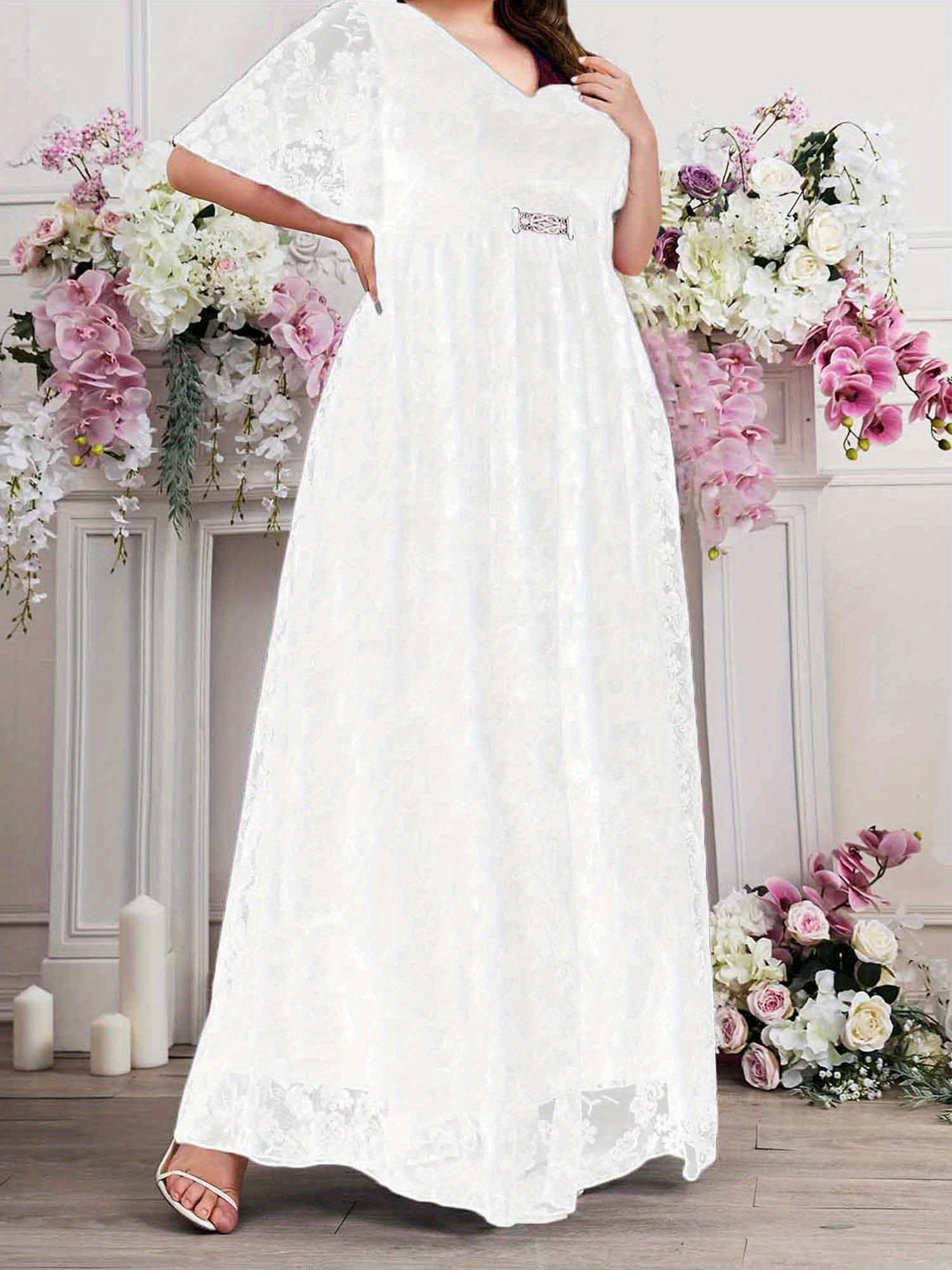 chinese dress ladies Printed Notched Half Sleeve Maxi Dress main image 0