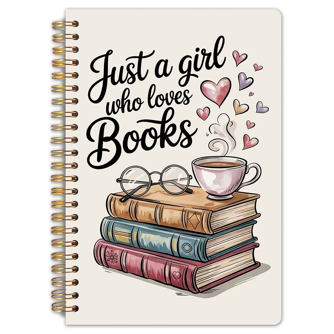TEMU 1pc Carnet à Spirale Thème Amoureux des Livres - 5,5x8,3 Pouces, Pages Intérieures de Haute Qualité, Journal de Lecture, Cadeau Idéal pour les