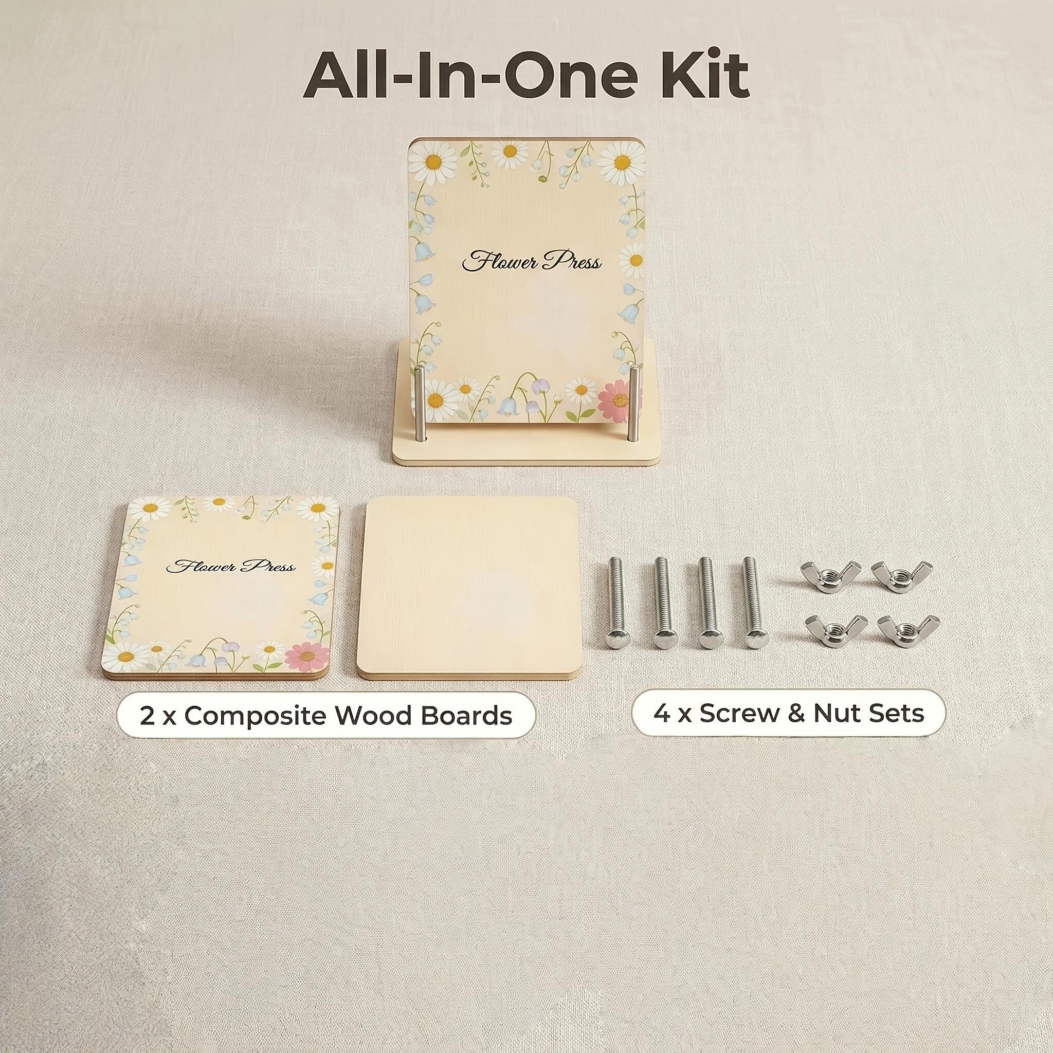 TEMU 1 Ensemble d'outils de gaufrage professionnel de 8,26 pouces - un kit de gaufrage en bois pour la conservation des plantes et des fleurs,