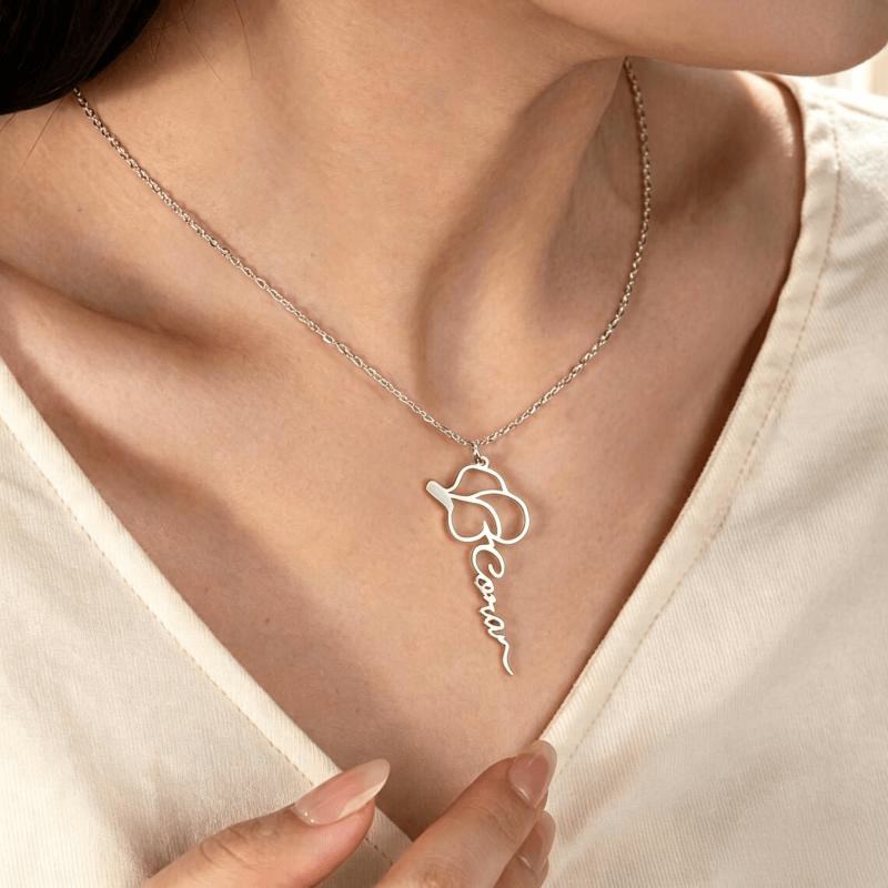 Customized Personalized Denim Hat Necklace, 304 Stainless Steel