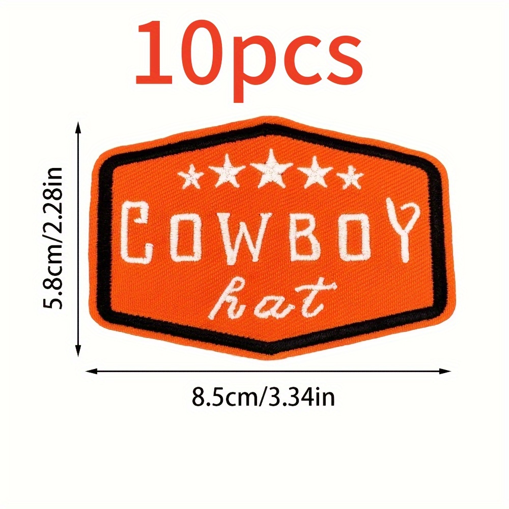 TEMU 10pcs Hat Embroidery Patches, Diy Decorative Cloth Stickers For Clothes, Shoes, Hats, Bags - Ironing Or Sewing, English Embroidery, Patches