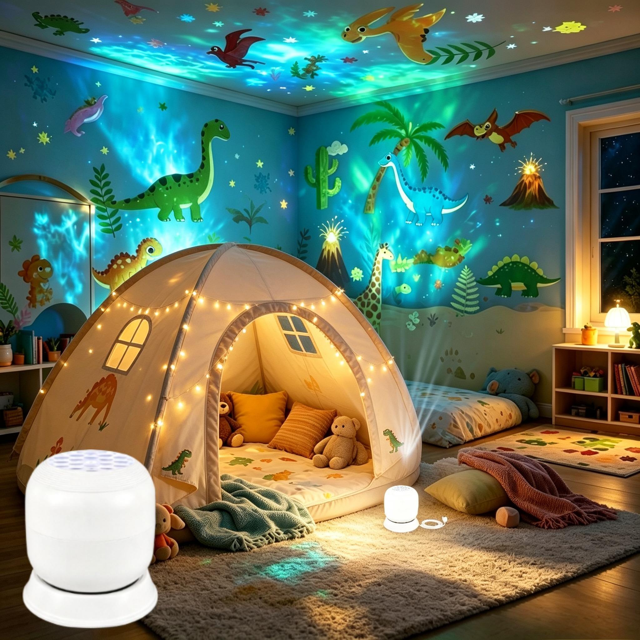 TEMU Dynamic Led Projection Night Light, 360° Rotating Multi-angle , Usb Powered, Bedroom Atmosphere Lamp, Halloween Christmas Themed Decorative Gift