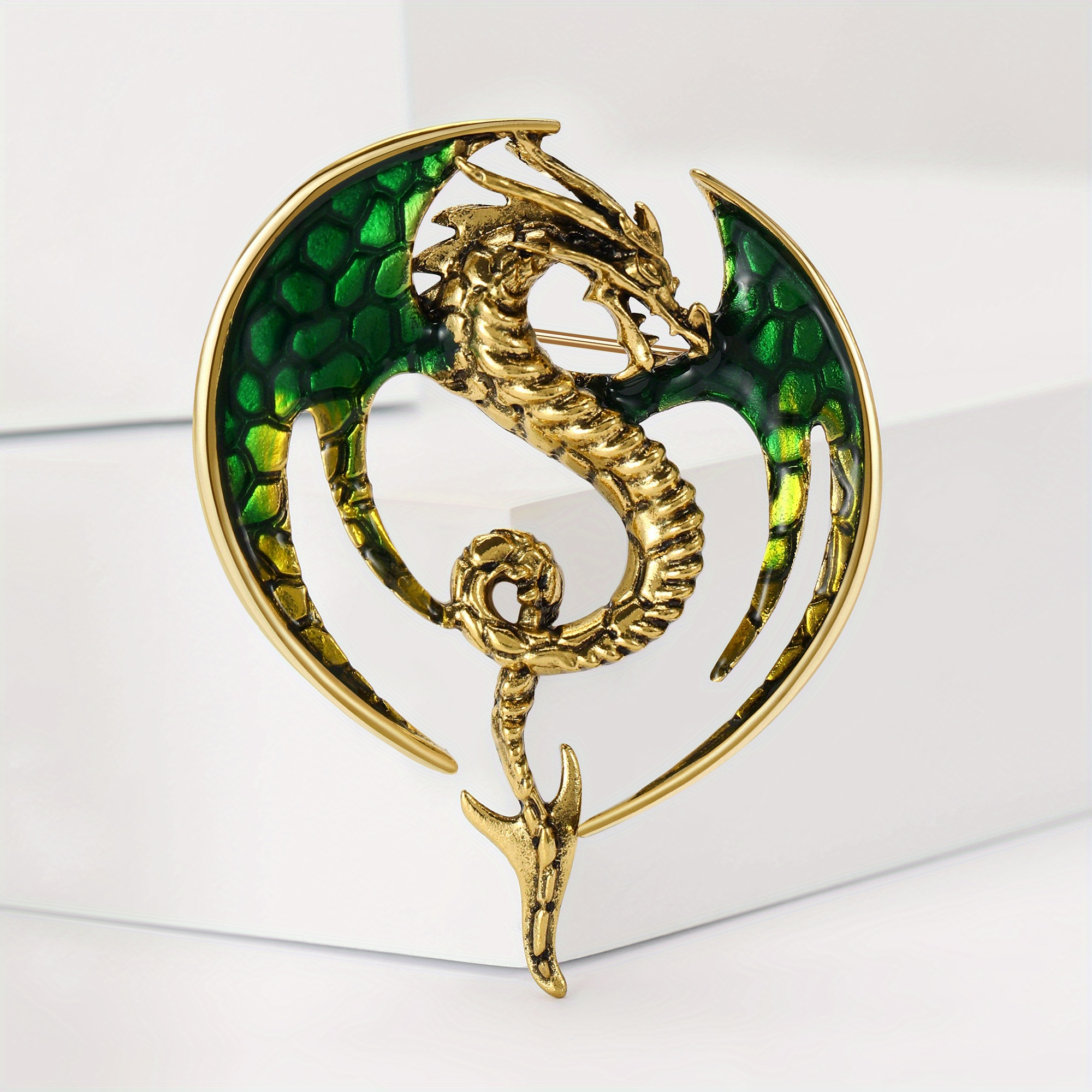 TEMU Broches et badges de mode avec ailes géantes de dragon volant, motif de dessin animé , goutte d'huile, galvanoplastie et . Cadeau idéal , et les