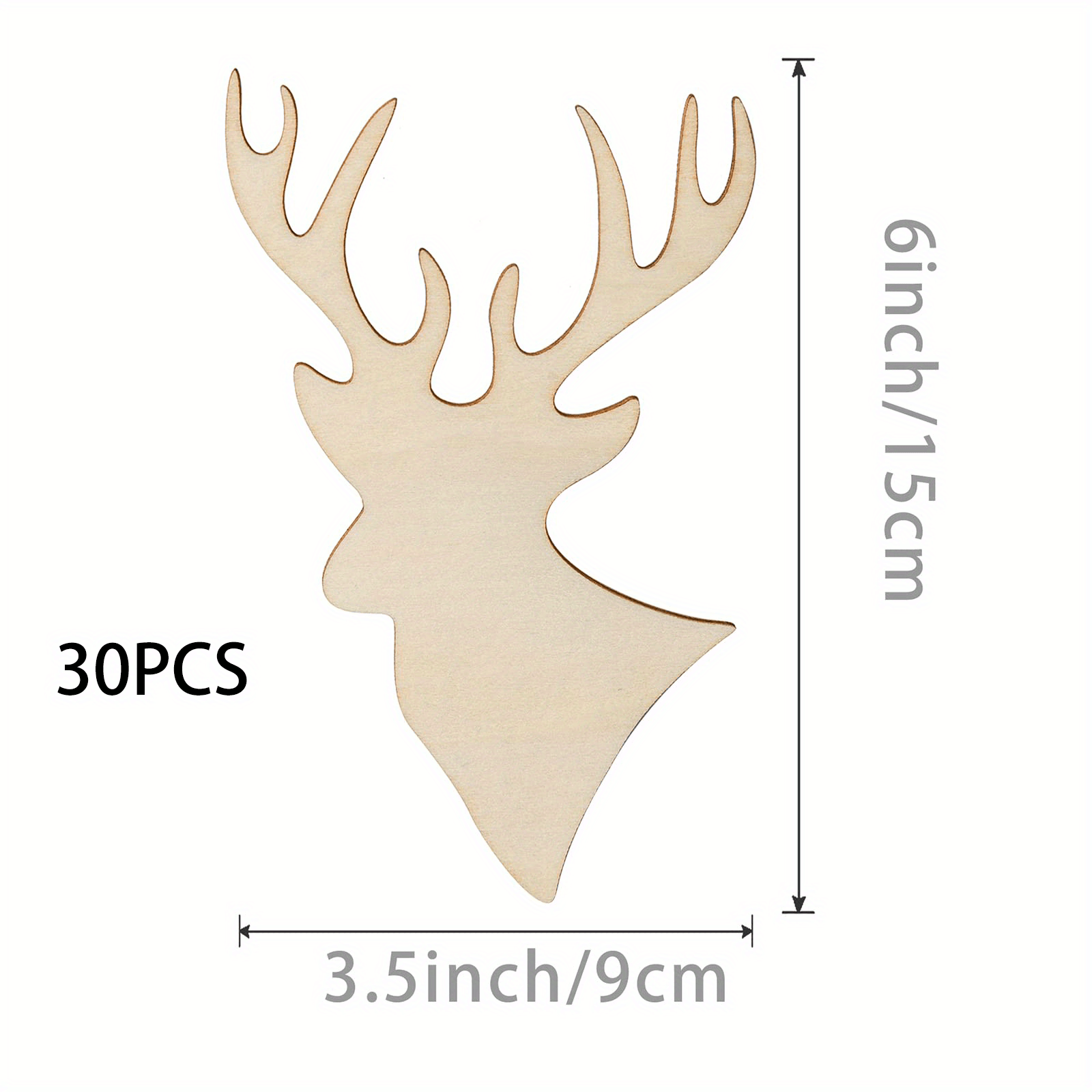 TEMU 15/30pcs, Elk Headband Hole Wood Products, Diy Blank Wooden Products, Handicrafts And Decorations, House Decorations, Handmade Diy, Gifts For ,