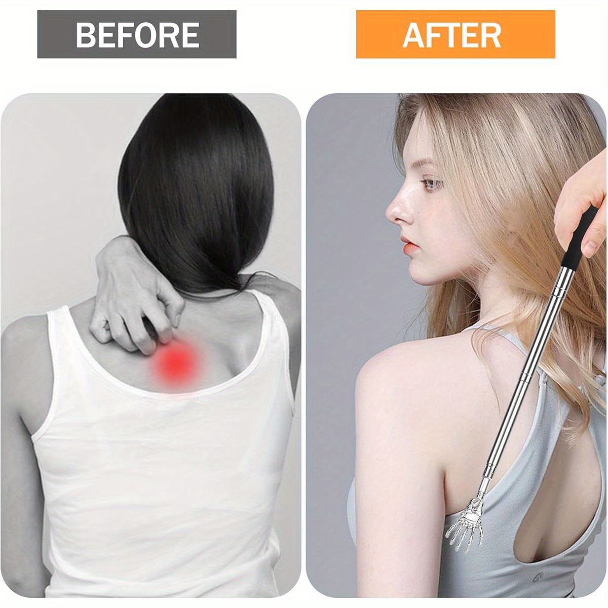   fathers day dad gifts from daughter son wife telescoping back scratcher with 5pcs detachable scratching heads stocking stuffers for men unique gift for father husband Product details 4