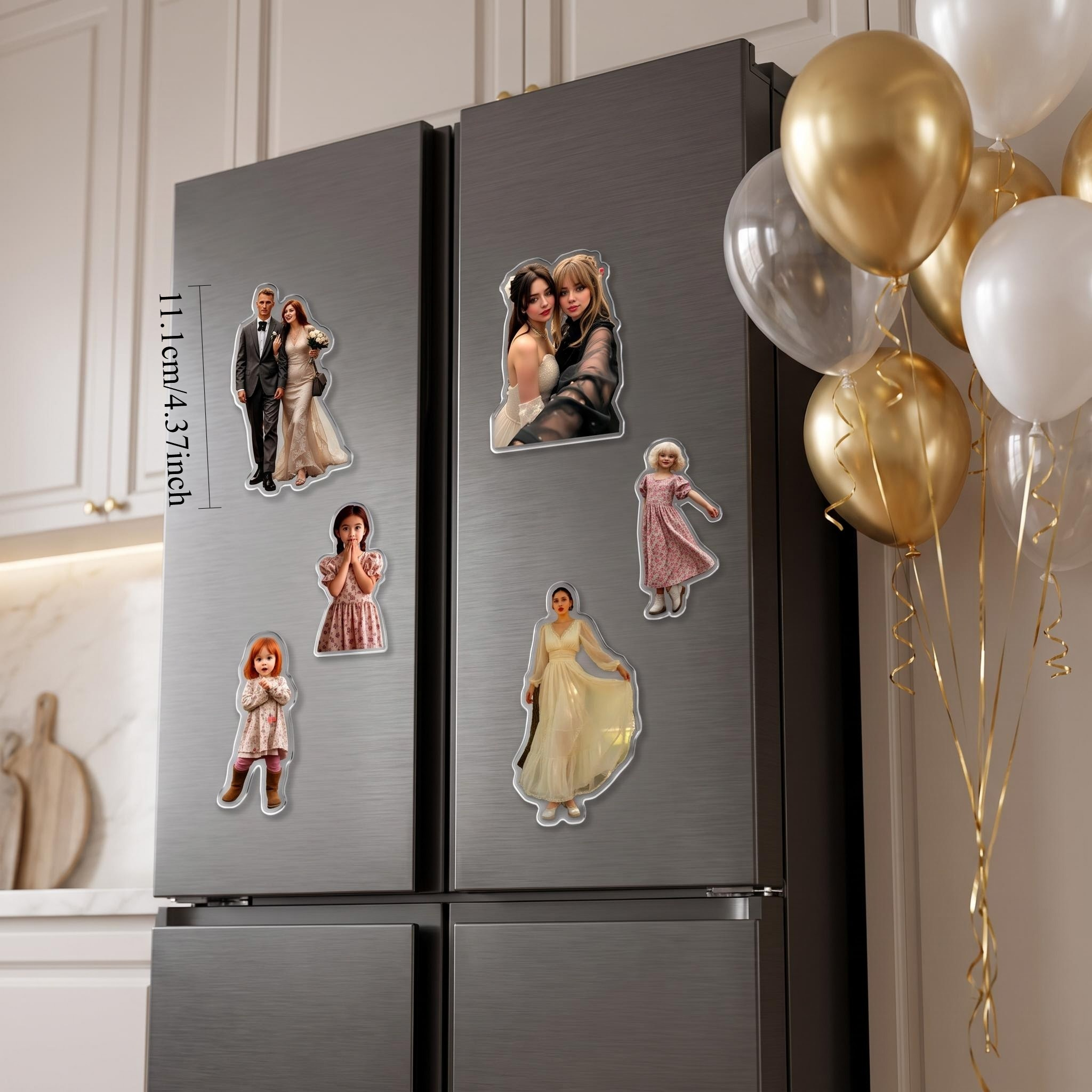TEMU 1pc Custom Photo Magnetic Fridge Magnets Suitable For Photos, Strong Magnetic Backing For Picture Frames, Wedding/pet/graduation Photo Display,