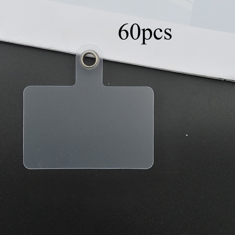 TEMU 60 piezas de correas de cable para teléfono móvil de PVC transparente con juntas de tarjeta desmontables - Parches de cable para colgar para una