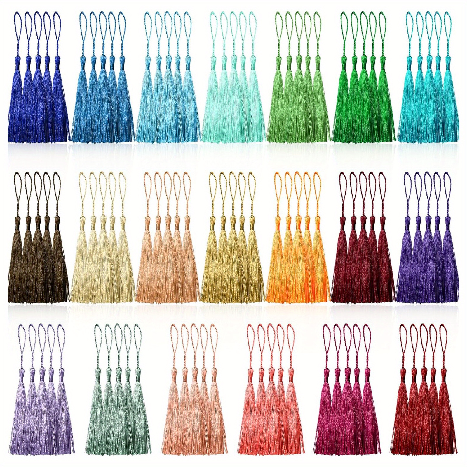 TEMU Tassels, 180pcs Bookmark Tassels Silky Handmade Soft Craft Mini Tassels With Loops For Bookmarks, Crafts And Jewelry Making, Colours Random