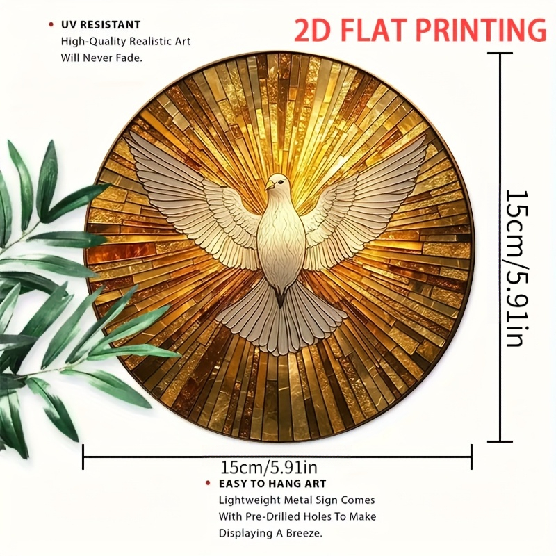TEMU 2d Flat, 1pc Vintage Stained Glass Circular Wall Decoration- Wooden Circular 2d Flat Stained Glass Window Art, Suitable For Home, Cafe, Church-