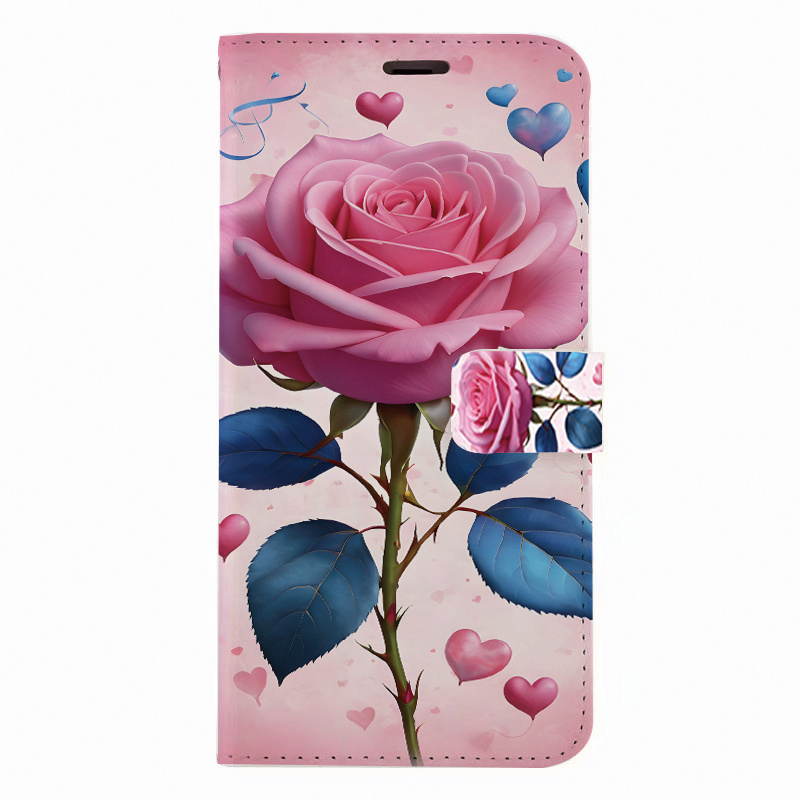 TEMU Leather Phone Cover Featuring Card Slots And A Magnetic Wrist Strap, With A Stand Function - A Protective Case Suitable For A30, A40, A50, A51