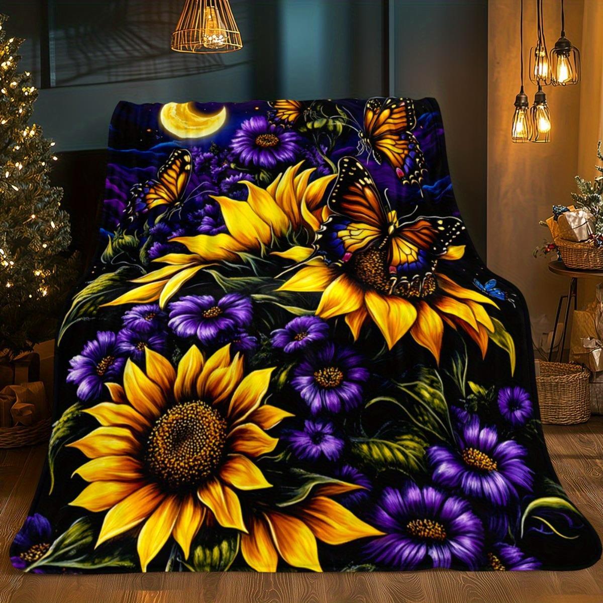 TEMU 1 couverture avec motif et papillon, idéale pour et l'hiver. Cette couverture en flanelle légère est parfaite , qu'il s'agisse d'un canapé, d'un