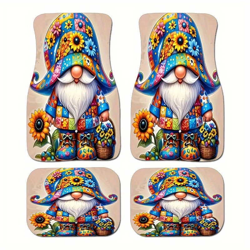 TEMU 4pcs Car Floor Mat Set With Dwarf And Kelt Design - Slip-resistant, Durable, Water-resistant Crystal-soft Texture, Suitable For , Easy To Clean