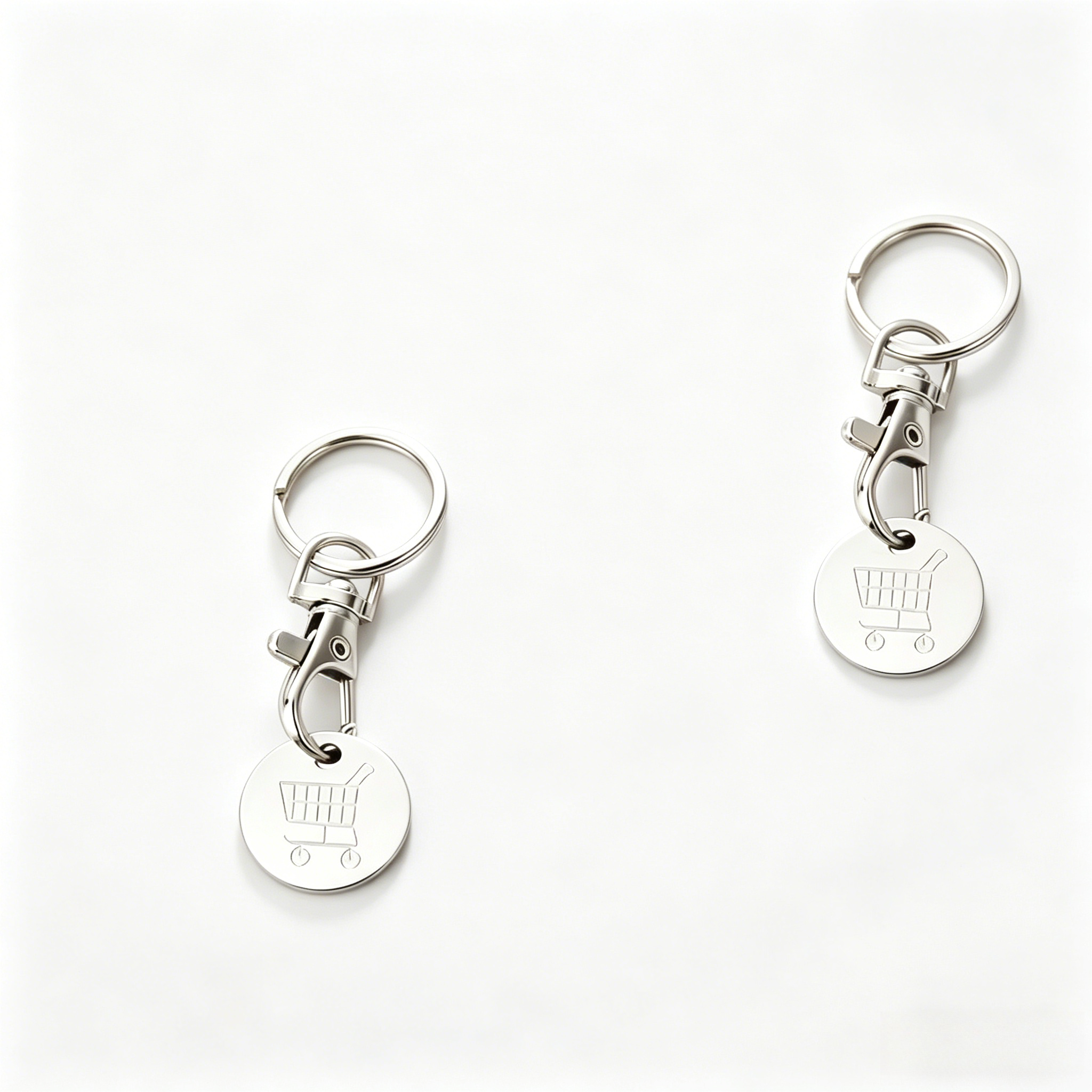 TEMU 4 Stainless Steel Supermarket Shopping Cart Token Keychains, Anti Loss Token Set Keychain Pendant, Keychain Design, And Used Anytime Perfect