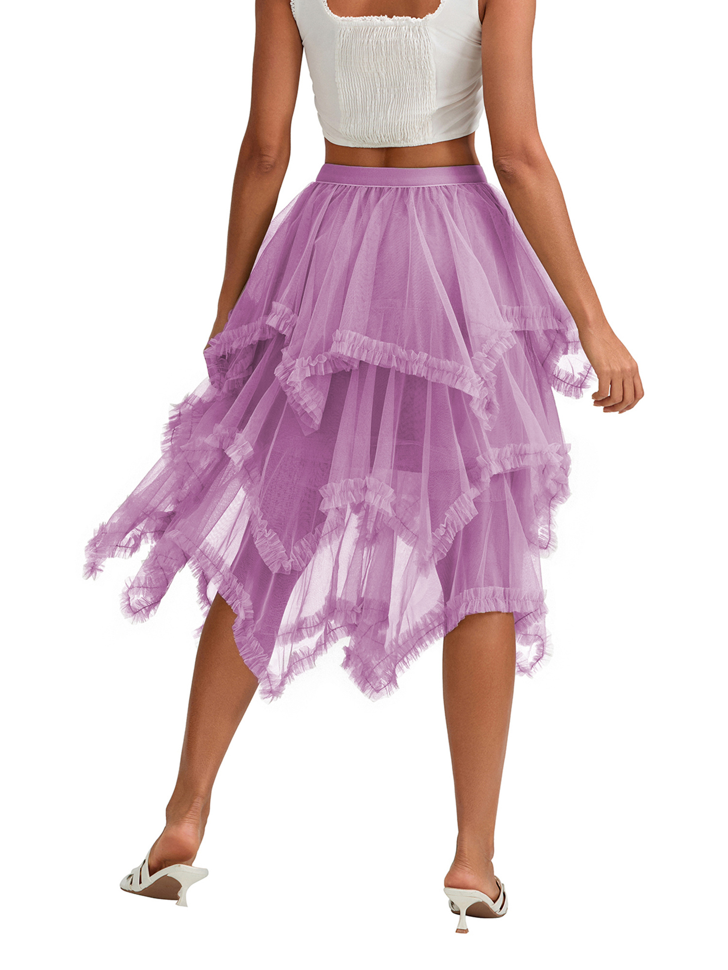 elegant women s high waist tulle midi skirt - Temu