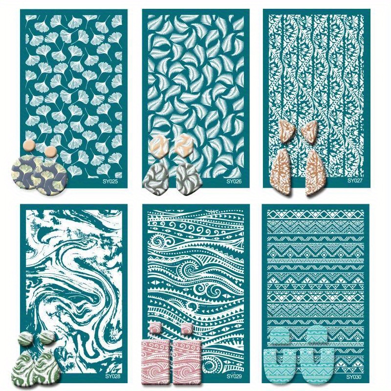 New Screen Stencils for Polymer Clay Reusable Print Kit