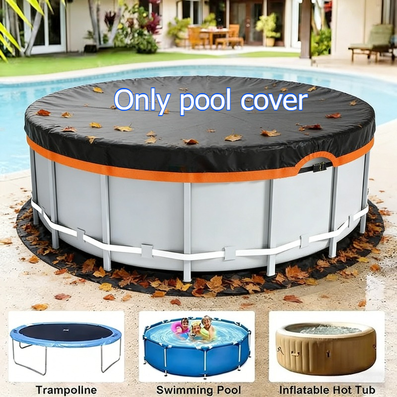 Image of This 420d Thickened Round Pool Cover Is With A Tightening Device, Suitable For In-ground Pools. It Protects Against Wind, Snow, Dust, And , Keeping Your Pool Clean All Day Long