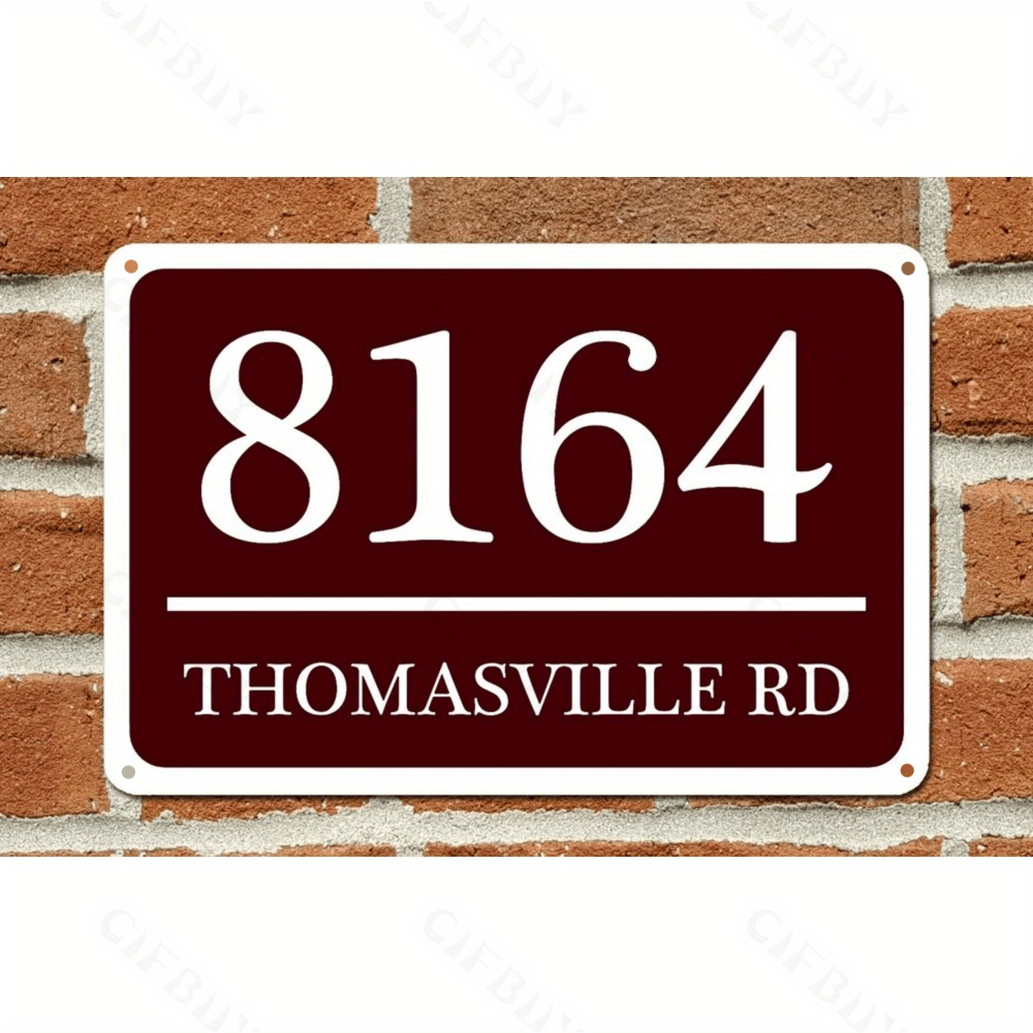 

1pc Helloyoung Personalized Aluminum Address Sign, 12" X 8" Custom House Number Plate, Wall Mount Home Decor, No Electricity Needed