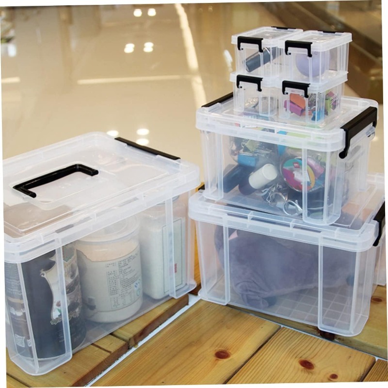 20 Transparent Mini Storage Boxes with Stackable Design
