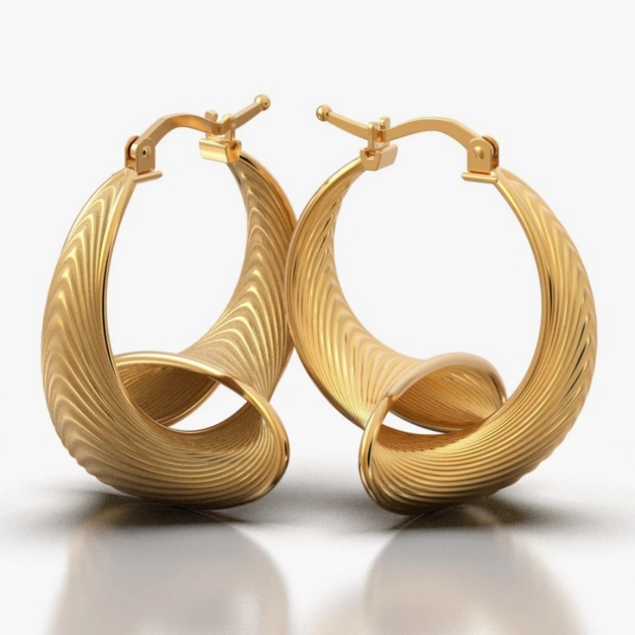 TEMU A Pair Of Luxurious Style Earrings Plated With 14k Golden And Intricately Carved Copper Earrings With Exquisite Patterns Women's Earrings Are
