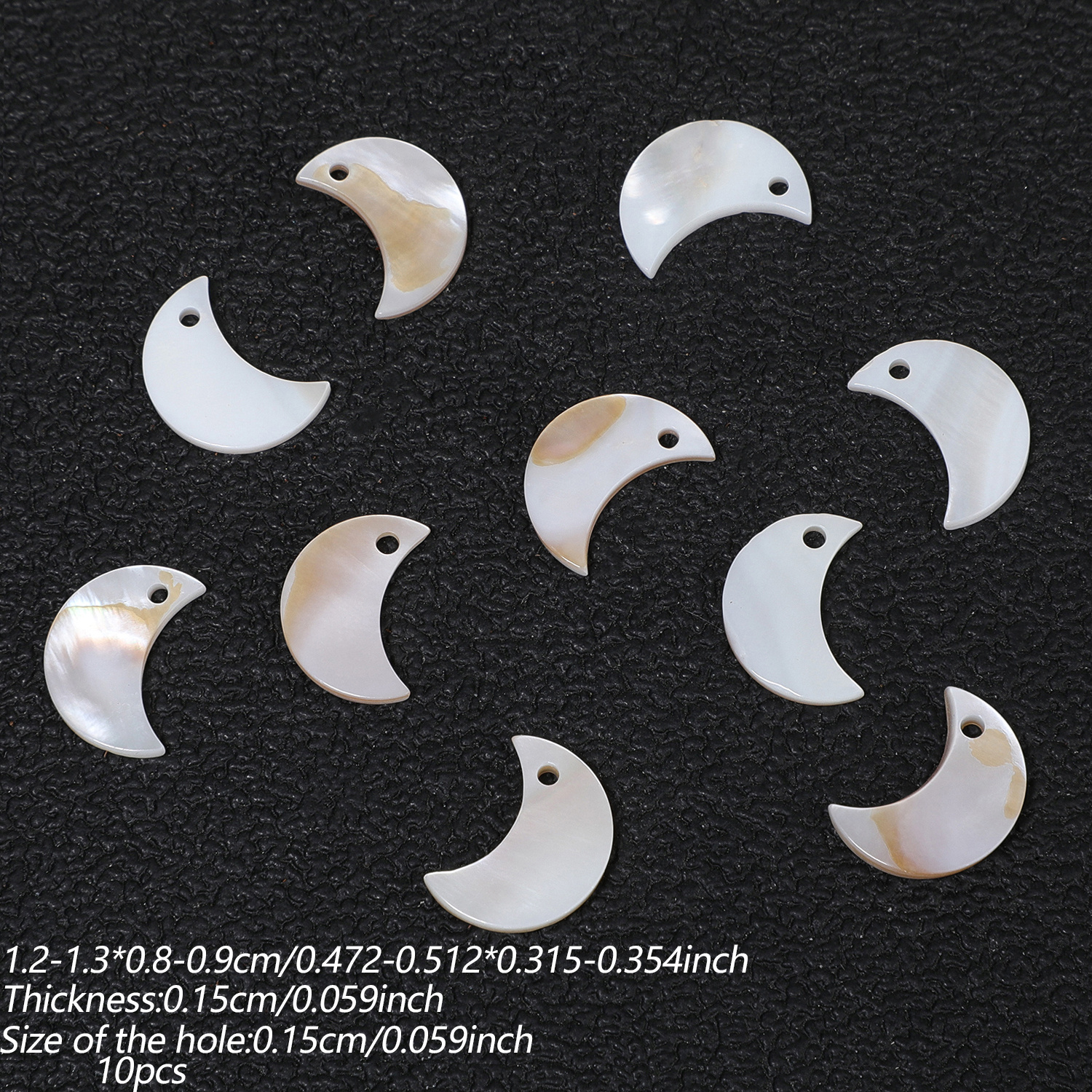 TEMU Colgante de piedra natural de luna blanca de 9x13 mm para hacer joyería DIY, pulseras , collares, aretes, artesanías, regalos para mujer