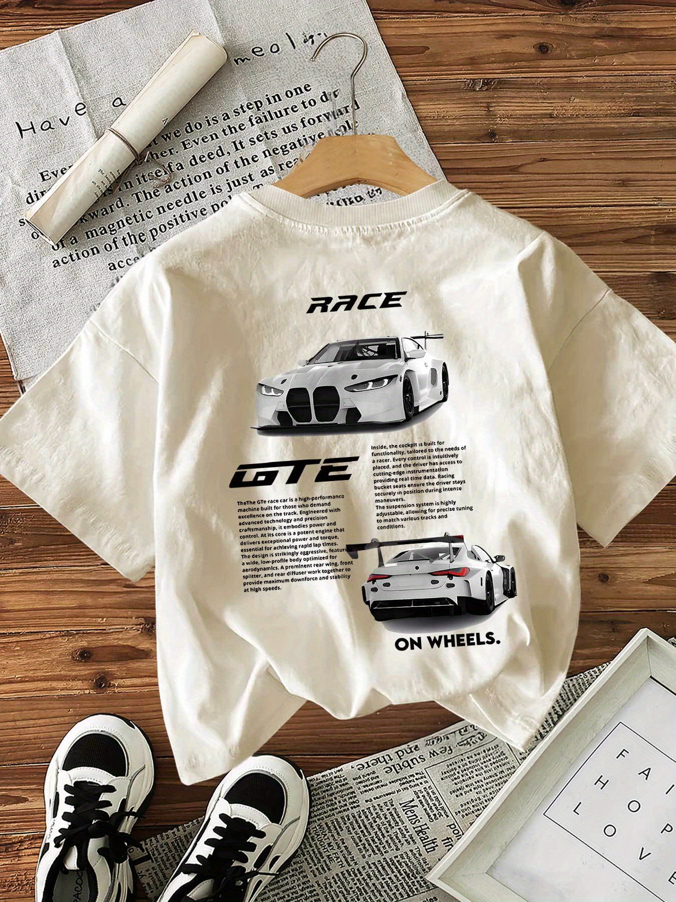 race gte race car print backside graphic tee short sleeve