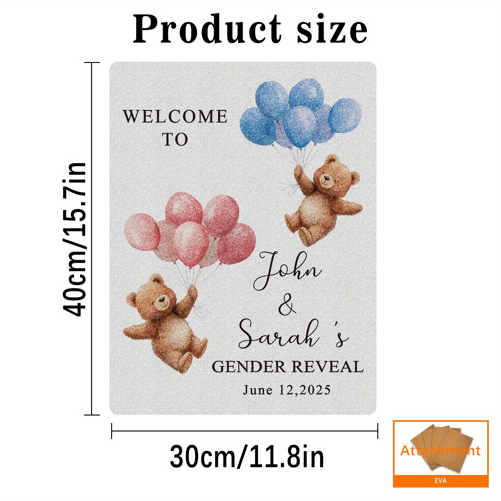TEMU 1pc Personalized Gender Reveal Sign, Photo Booth Props Decoration, Decorative Sign, Birthday Party Welcome Sign, Welcome To His Or Her Gender