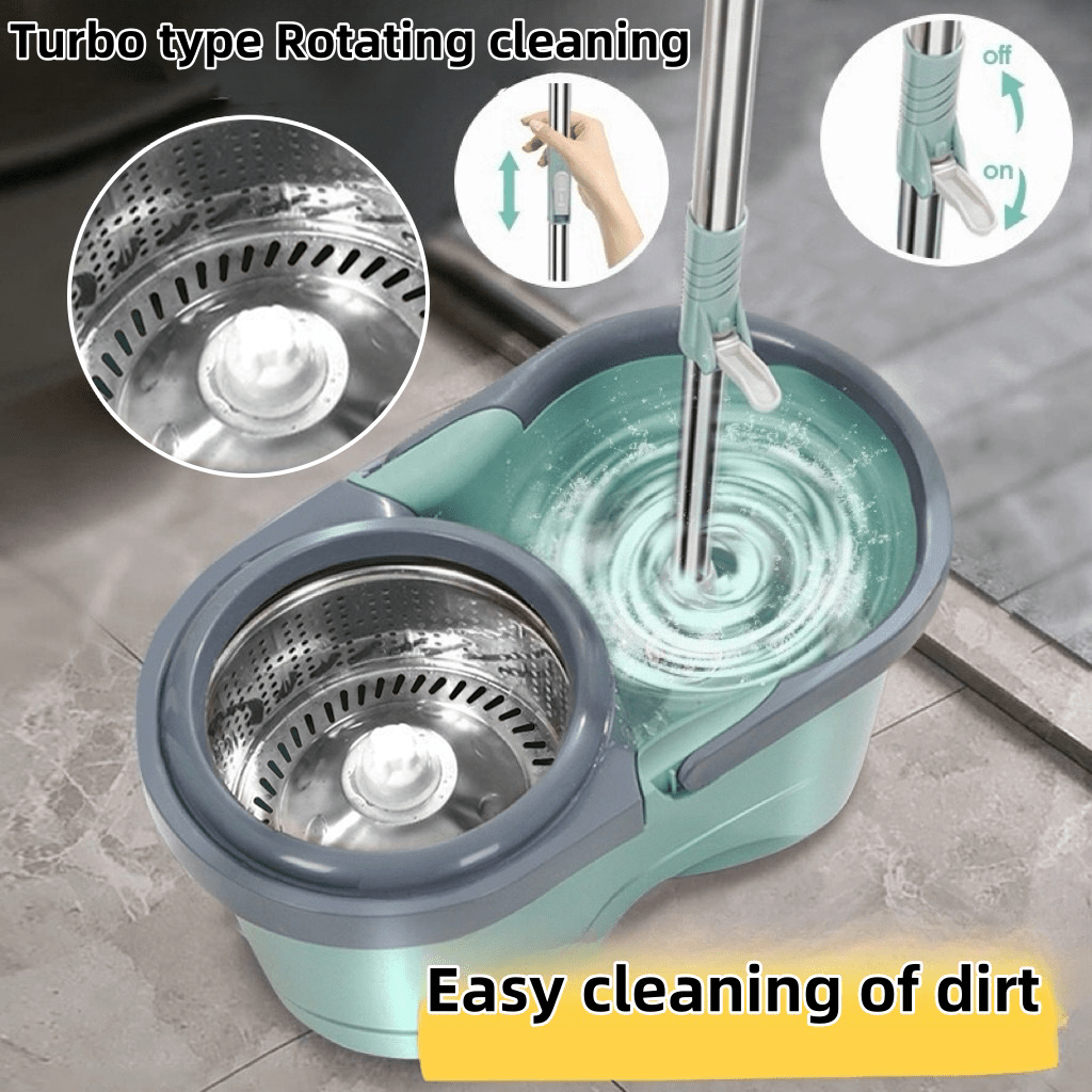 

Easywring Mop And - -free Washing, -use Wet/dry Cleaning Kit For Home & Kitchen, For Bathroom , Pp