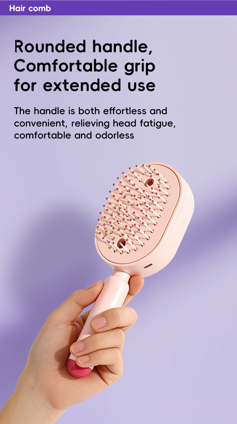 Cepillo de masaje multifuncional con luz roja y rociador, cuidado capilar antifrizz, depósito de agua grande, portátil, limpieza con un clic para cabello enredado, nutrición profunda del cuero cabelludo, regalo para novia en el Día de la Madre