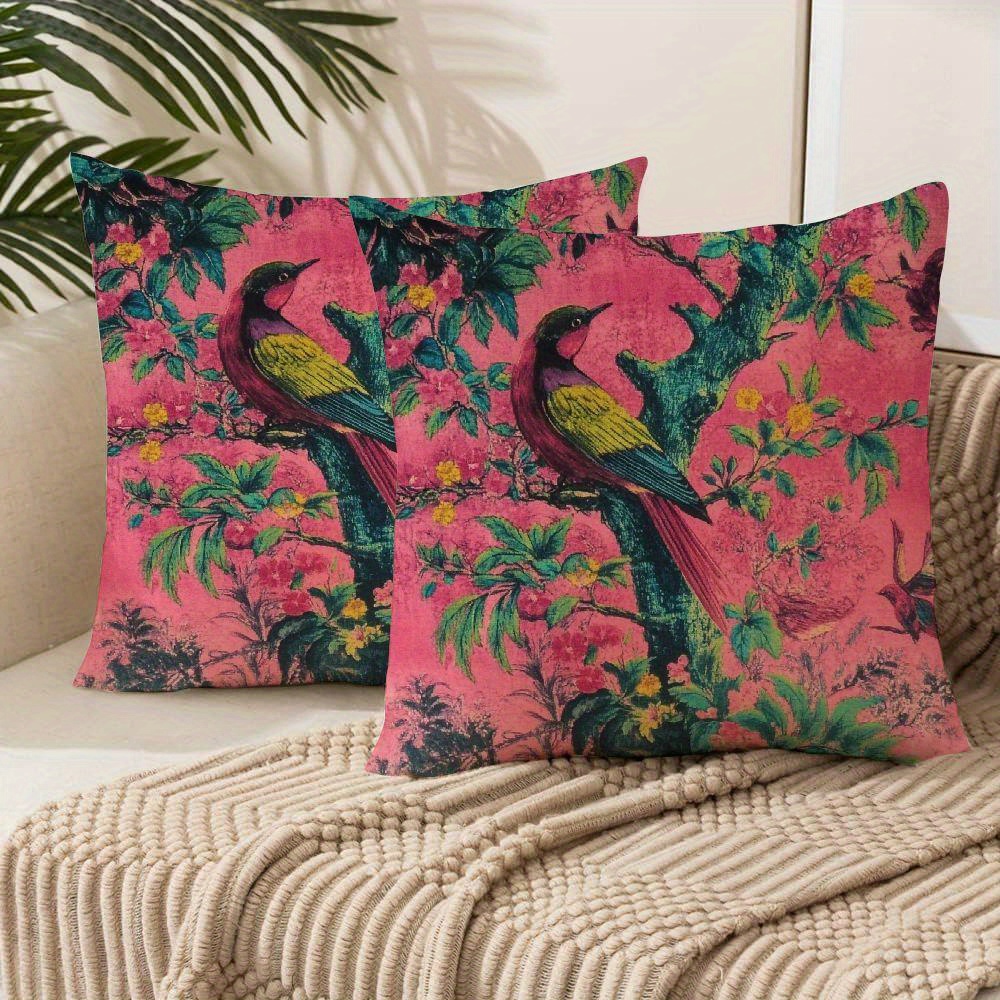

And - Set Of 2, Polyester Zippered For Sofa , – Mixed Pattern Decorative Pillowcases