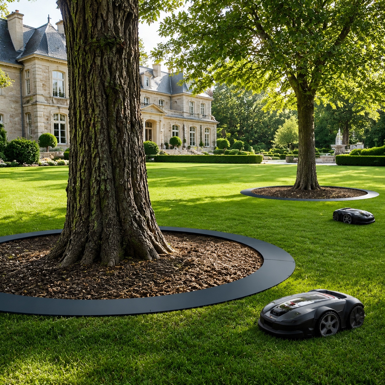 Robot Mower Tree , Galvanized Protector, 3pcs Quick Assembly, Impact Protection For Trees & Shrubs, Clean Lawn Edge Finish, Outer Diameter 60/90/120cm, For Greenway Use