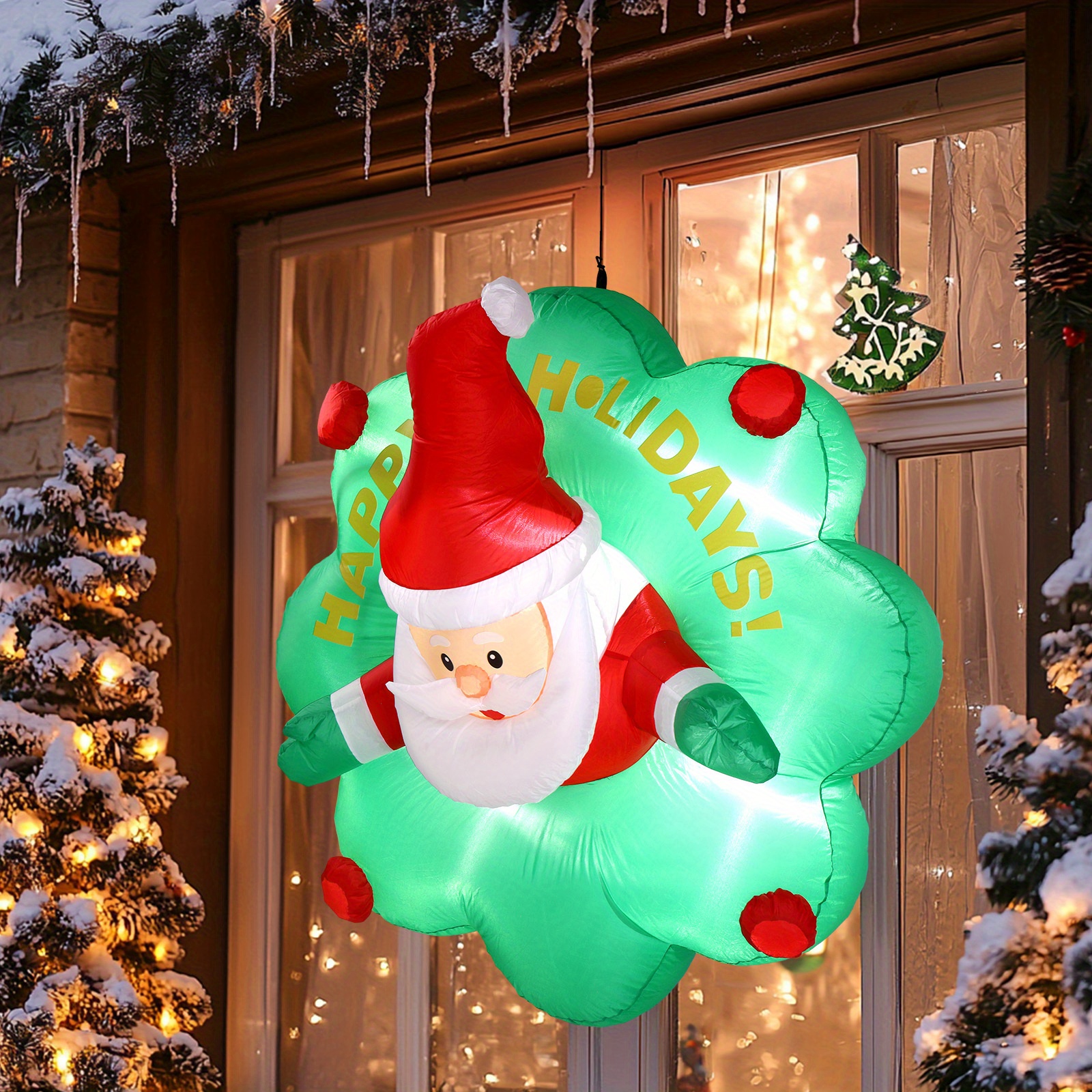 

Inflatable Christmas Decor Decoration Wearing A Wreath