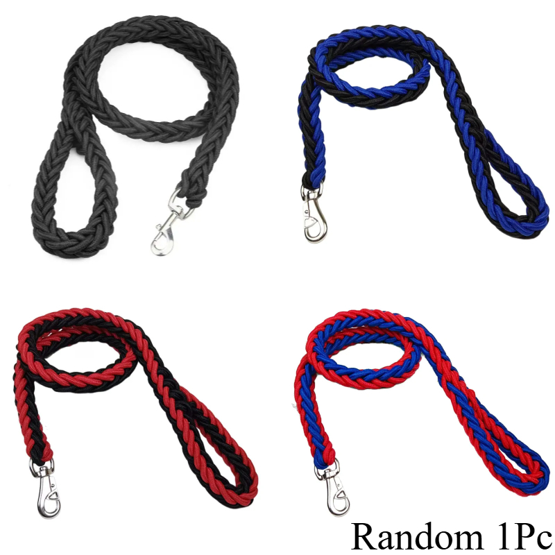 TEMU Random 1pc 1. Length Large Dog Leash Nylon Braided Traction Rope Pet Walking 2.5cm Thick Hand Rope For Bulldog Rottweiler Accessories