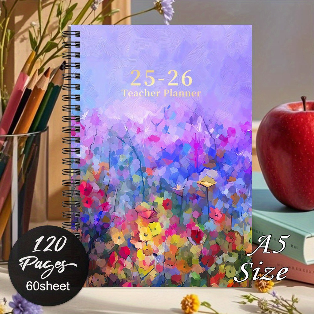 TEMU 1pc 2025-2026 Teacher Planner - Academic Year Monthly Weekly Organizer With , Educator Planning Workbook For Office Supplies, 2025 To July 2026