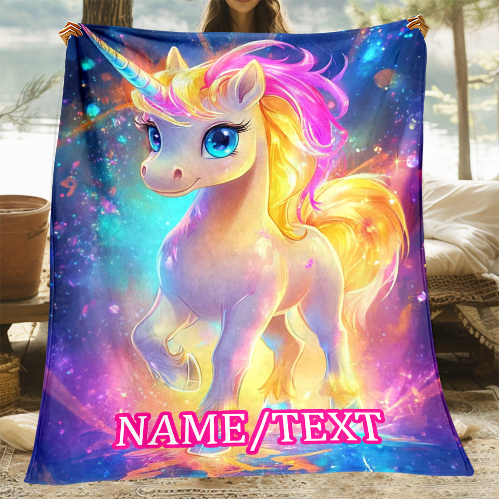 

Personalized Glowing Unicorn Blanket - , For , Bed, & - - For &