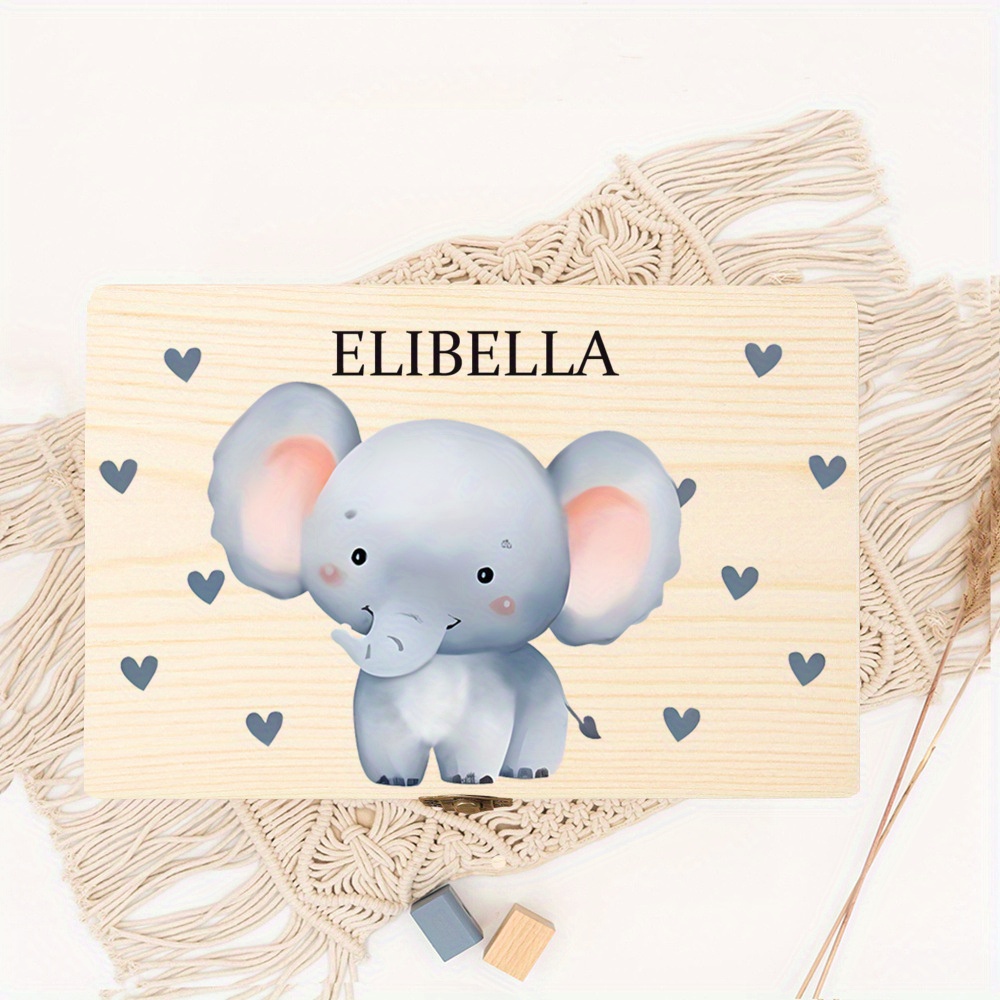 Personalized Baby Wooden Covered Storage Box for Newborns