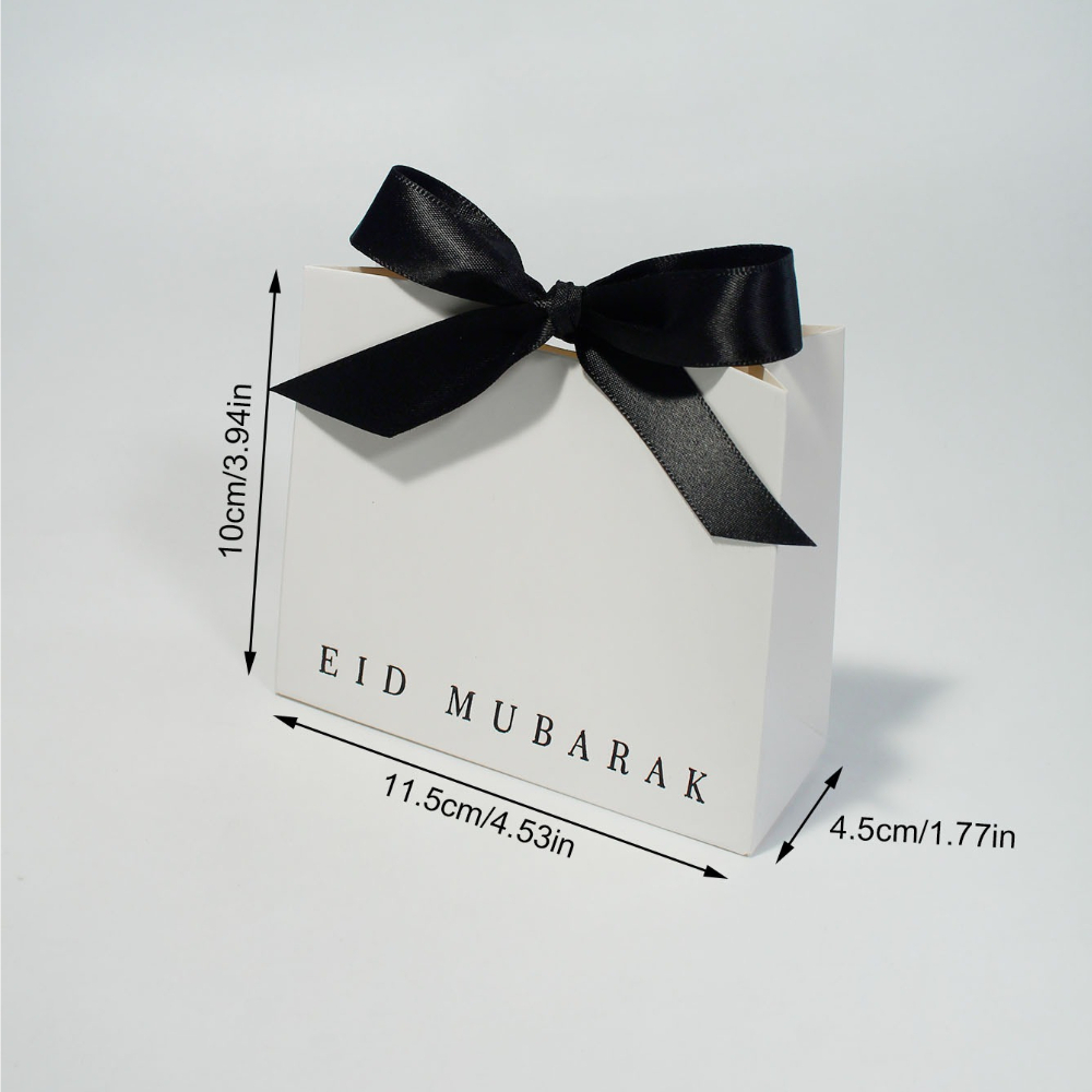 5pcs Elegant For Box With Satin Ribbon, Luxury Favor Packaging For Sweets, Dates, Chocolates And Small Gifts, Perfect For Eid Celebrations, Party Favors, Holiday Gatherings And Festive