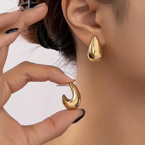 a pair of elegant c shaped stud earrings ladies incorporating comfortable and in