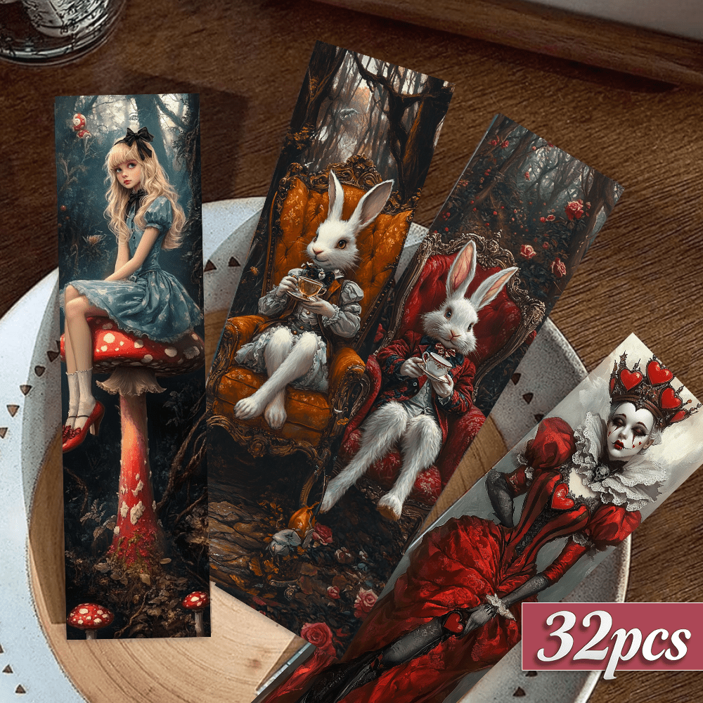 TEMU 32pcs. Marque-page, de . Style peinture à l'huile vintage. Marque-pages. Collages Journal. Parfait pour Noël, Halloween et la rentrée scolaire.