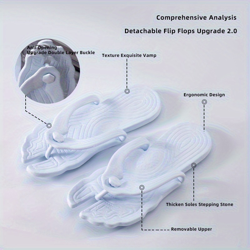 un par de zapatillas plegables portátiles para viajes y viajes de negocios, chanclas de playa para pareja, zapatillas de baño antideslizantes para hotel Detalles del producto 1