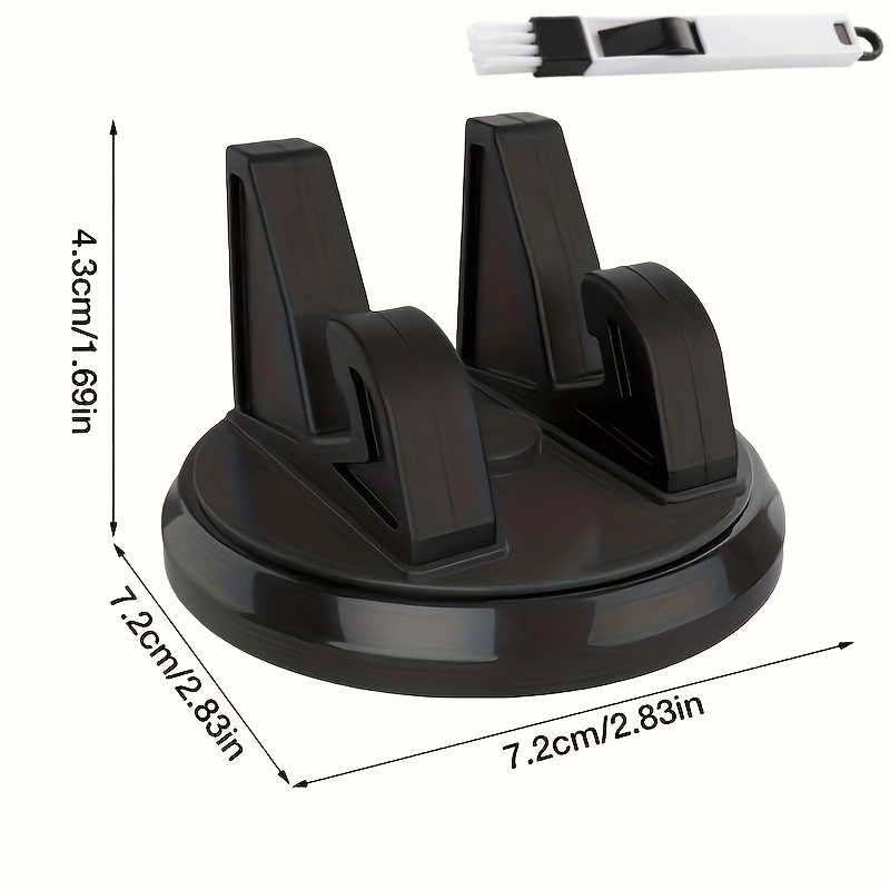 TEMU 2pcs Set (1 Universal 360° Rotating Car Dashboard Mount + 1 Multi-functional Cleaning Brush), Abs Material, Anti-slip And Adjustable. Holds Your