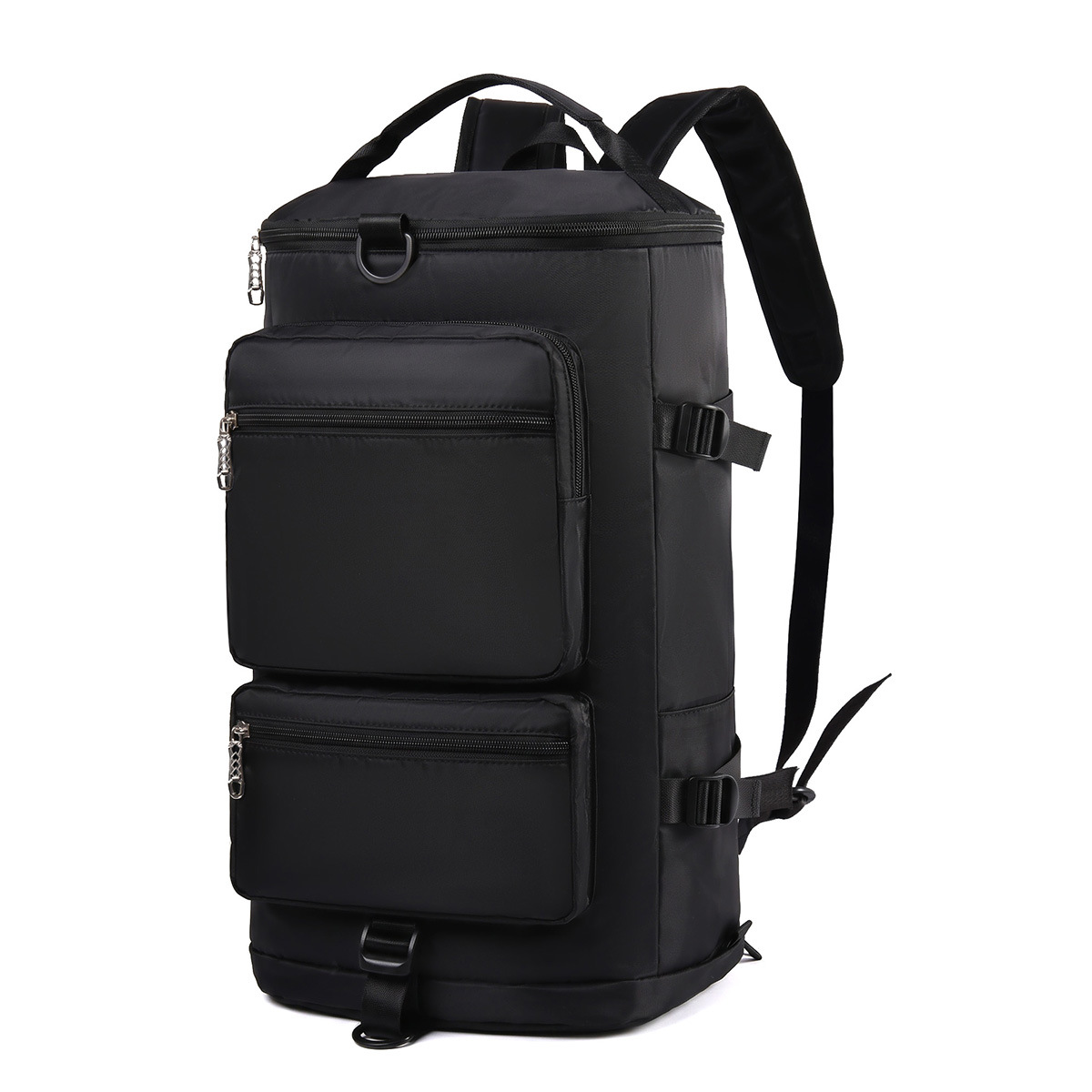 TEMU Flight Approved Lightweight Polyester Travel Backpack For Unisex, Large Capacity Carry Luggage Bag With Trolley Sleeve, Wet Dry Separate &