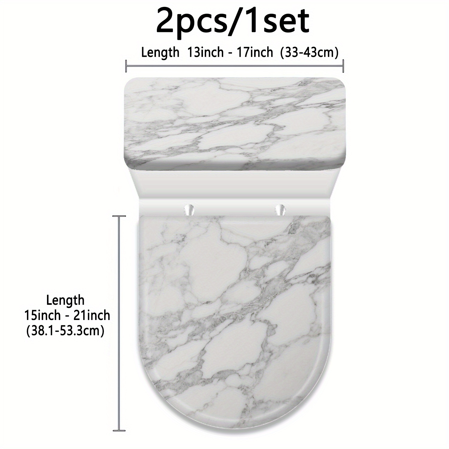 TEMU Juego de 2 piezas de para asiento de inodoro y de con estampado de texturizado , juego de fundas decorativas para inodoro de baño para toda