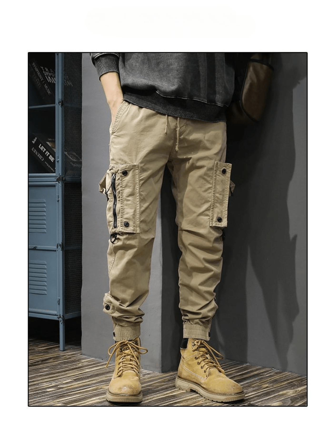 vintage washed fashion brand cargo trousers mens spring and autumn   function   legging casual trousers trendy Product details 0
