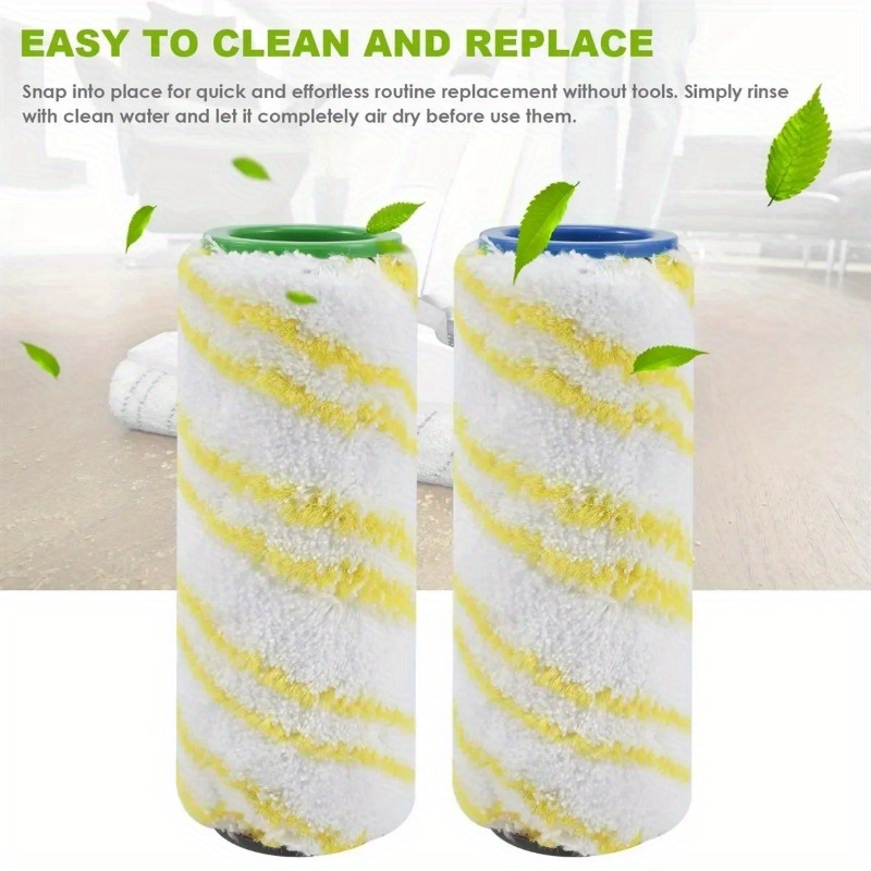 2pcs karcher fc3 fc3d fc5 fc5d fc7 compatible microfiber floor rollers washable     rotation brush heads for vacuum cleaning replacement brush roller details 1