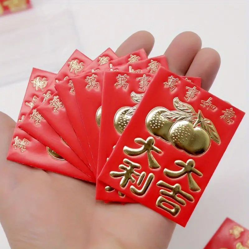 

120pcs 2025 Chinese New Year Mini Envelope Red Packets, Wishes, Wedding Money Red Envelopes, Paper Material, With No Electricity Needed For Event & Party Supplies