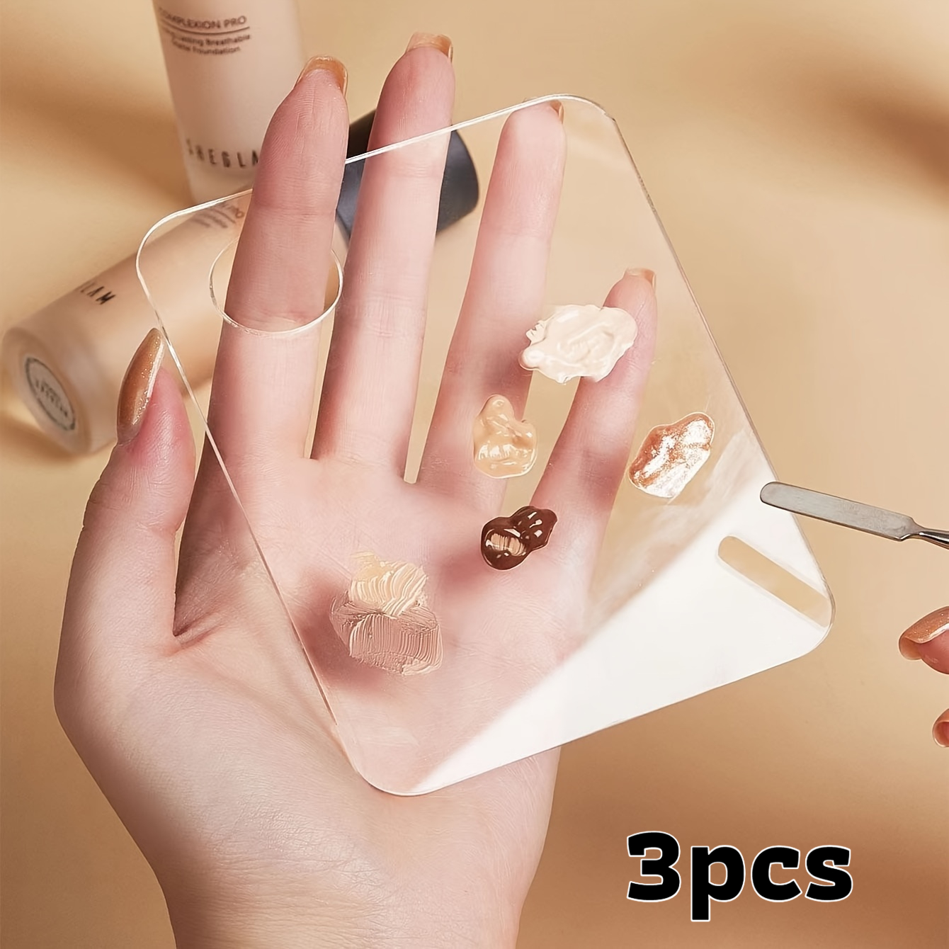 TEMU da trucco lavabile in acrilico, tavoletta per miscelazione cosmetici, strumenti per nail art, ombretto, delle ciglia, miscelazione professionale