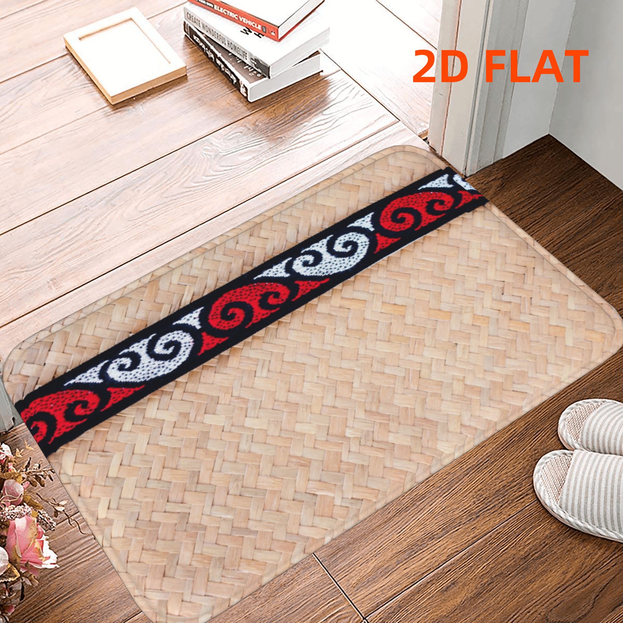 TEMU Zlienszus Nz Maori Traditional Kete Floor Rug - Suitable For Decor, Machine Washable With Maori Patterns, Non-slip Suitable For,, Bedroom,