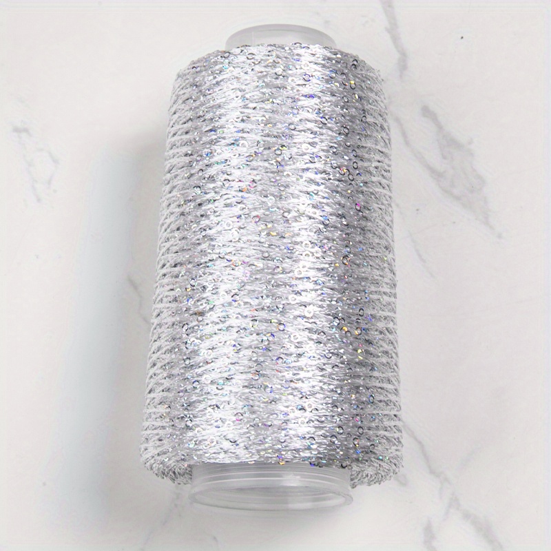 Image of 1 Roll, Silvery Thread Other Wiring 100g Sequin Yarn Handmade Woven Mixed Small Silvery Bag Broken Silvery Bag Bead Yarn Large Sequin