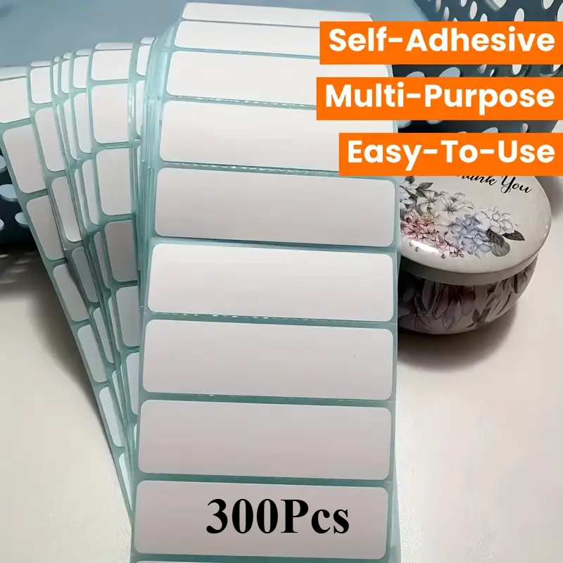 Image of 300/900/1500pcs New Adhesive Thermal Label Sticker Paper Blank Label Print Supplies For School, And Home Use, Office Supplies Transparent Labels Selfadhesive Label